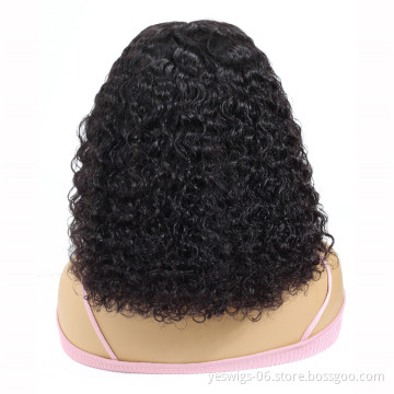 Yeswigs Swiss Lace 4*4 Closure Human Hair Kinky Curly Bob Wigs 6 Inch Unprocessed Virgin Brazilian Mink Hair Short Curly Bob Wig